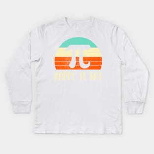 happy pi day mathematic math teacher leopard rainbow ,happy pi day color ,color pi, pi day Kids Long Sleeve T-Shirt